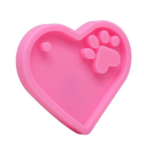 heart with paw keychain s