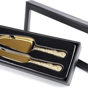  2 PCS Gold Cake Knife and Server Set medium